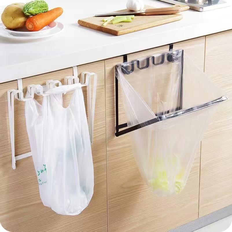 Kitchen Cabinet Hanging Foldable Trash Bag Rack - Outdoor Trash, Kitchen Trash Hanging Rack, Suitable for Different Sizes of Pla