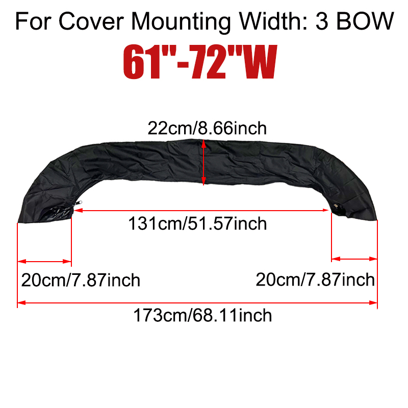 600D 3 BOW / 4BOW Bimini Top Boot Cover No Frame Boat Cover Waterproof Anti UV Boat Cover Dustproof Boat Accessories Black: PURPLE