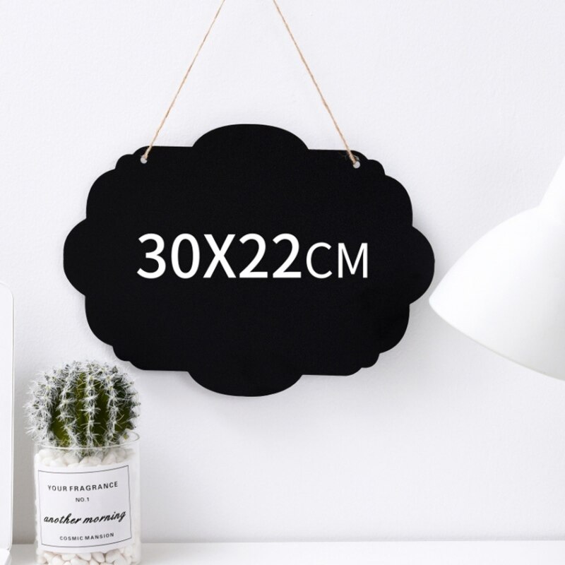 Mini Hanging Blackboard Double Sided Decorative Plaque Signs Message Board For Wedding Restaurants Kitchen Party Decoration: C 30x22cm
