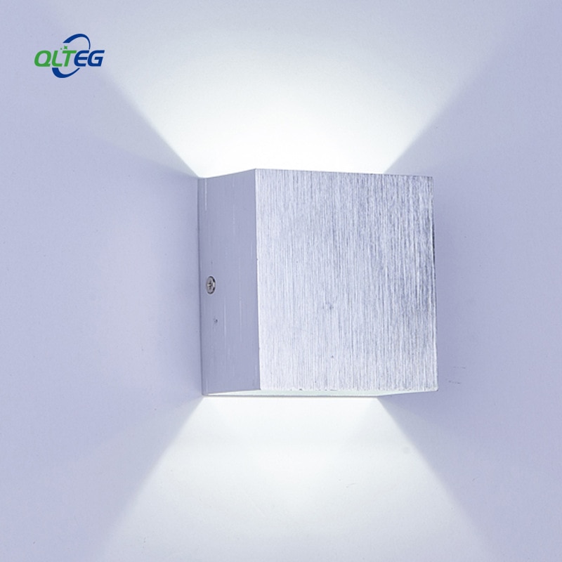 QLTEG 5 w lampada LED Aluminium wandlamp rail project Vierkante LED wandlamp bed slaapkamer indoor muur lampen arts