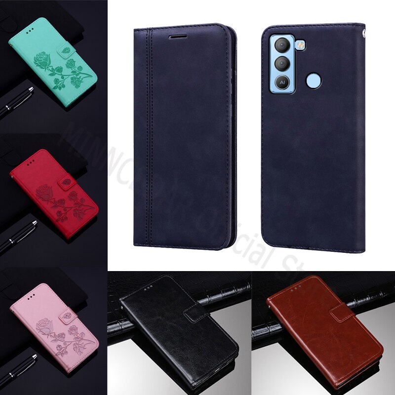 Coque portefeuille en cuir pour Tecno POP 5 LTE, étui à rabat avec support de carte magnétique, protection de téléphone, livre pour Tecno POP5 LTE