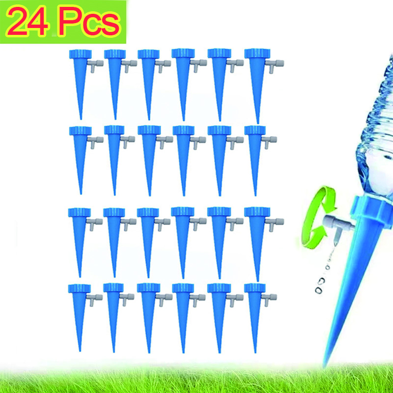 Drip Irrigation System Drip Watering Plant Water Dripper Automatic Self Watering Adjustable for Flower Plant Water Dripper: Pink