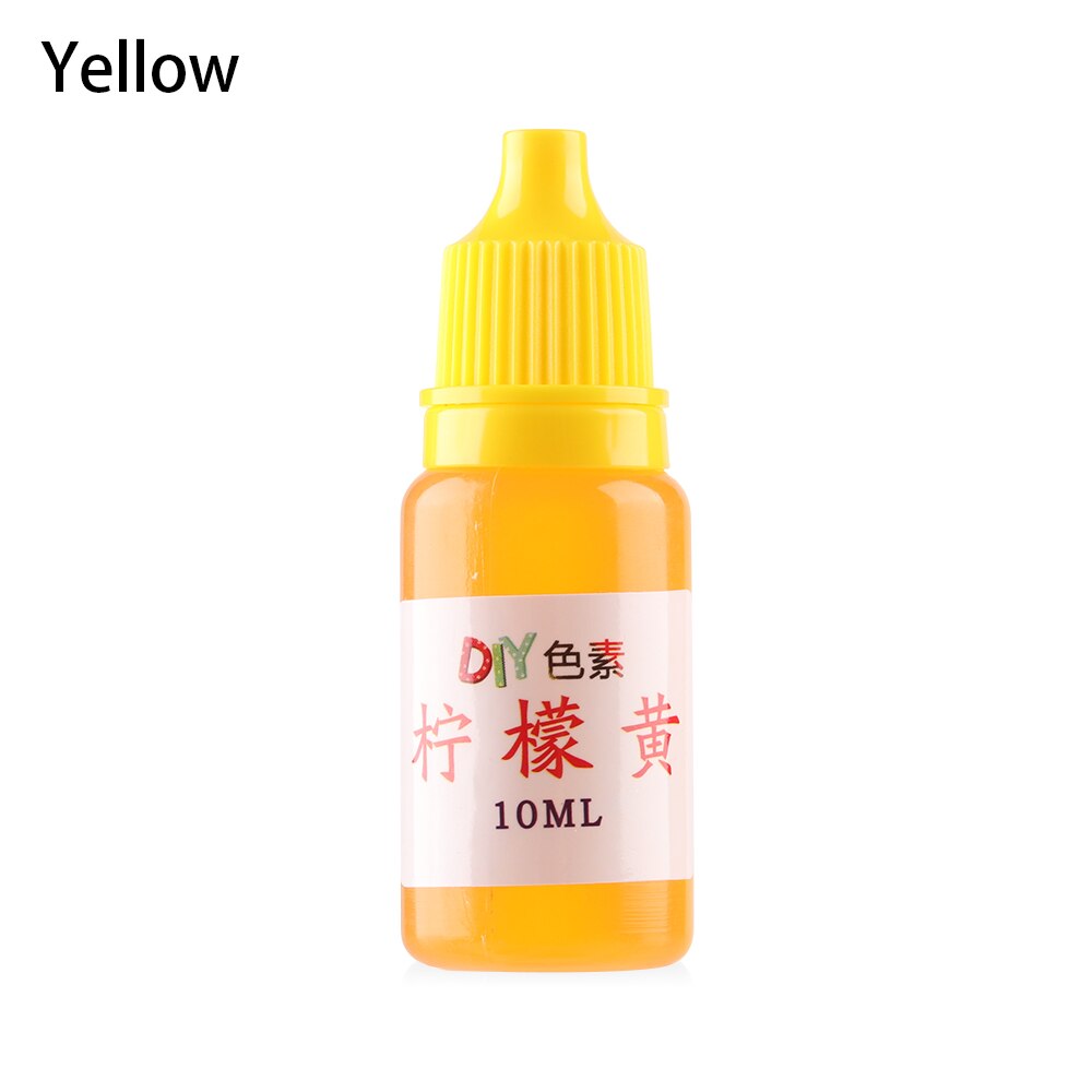 10ml farverige harpiks farve farvestof pigment krystal epoxy smykker gør farvestof sæbe forsyninger husholdning håndlavet diy tilbehør: Gul