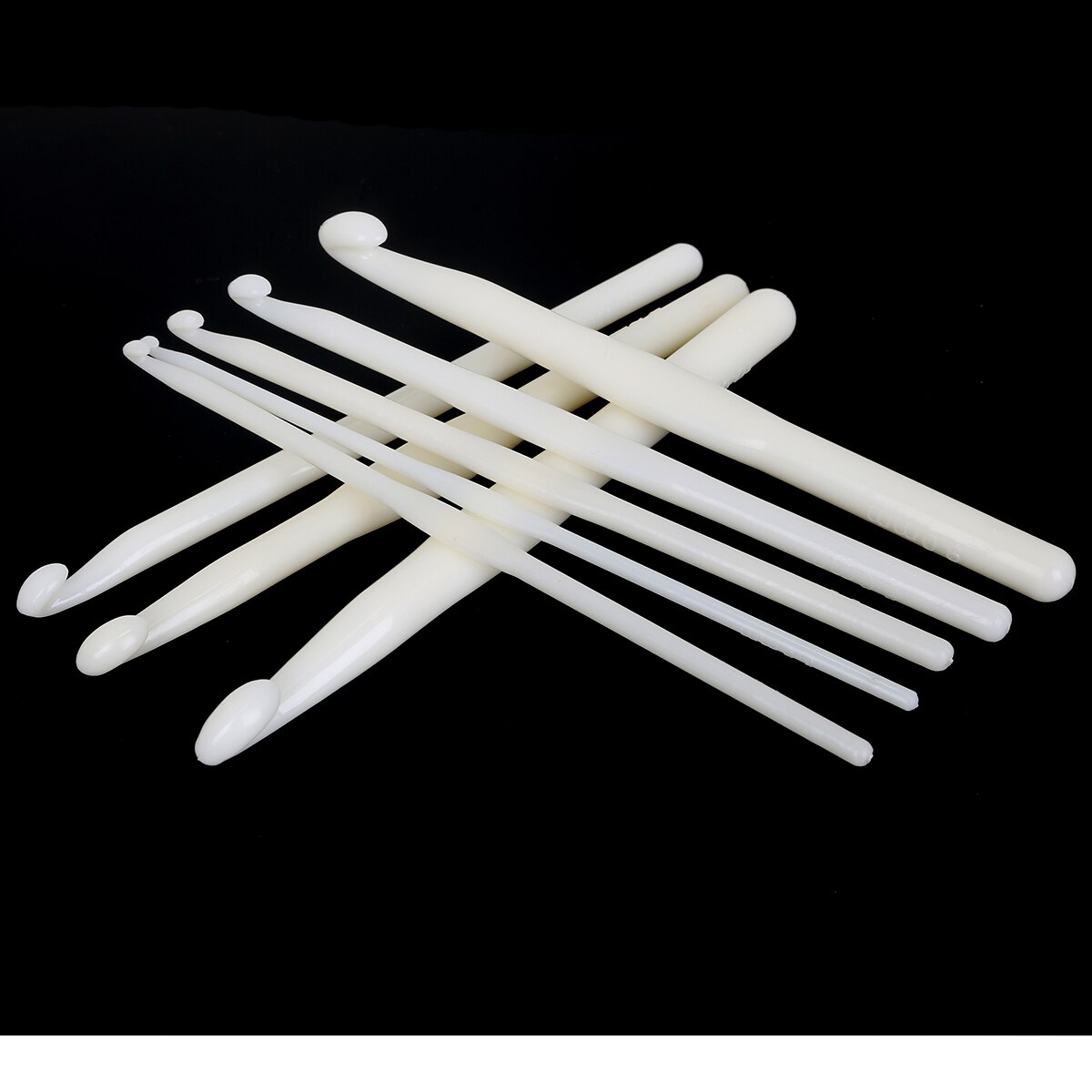 Gancho de ganchillo de plástico blanco para tejer, agujas de tejer, herramientas para suéter, accesorios para manualidades DIY, 3/4/5/6/7/8/9/10mm