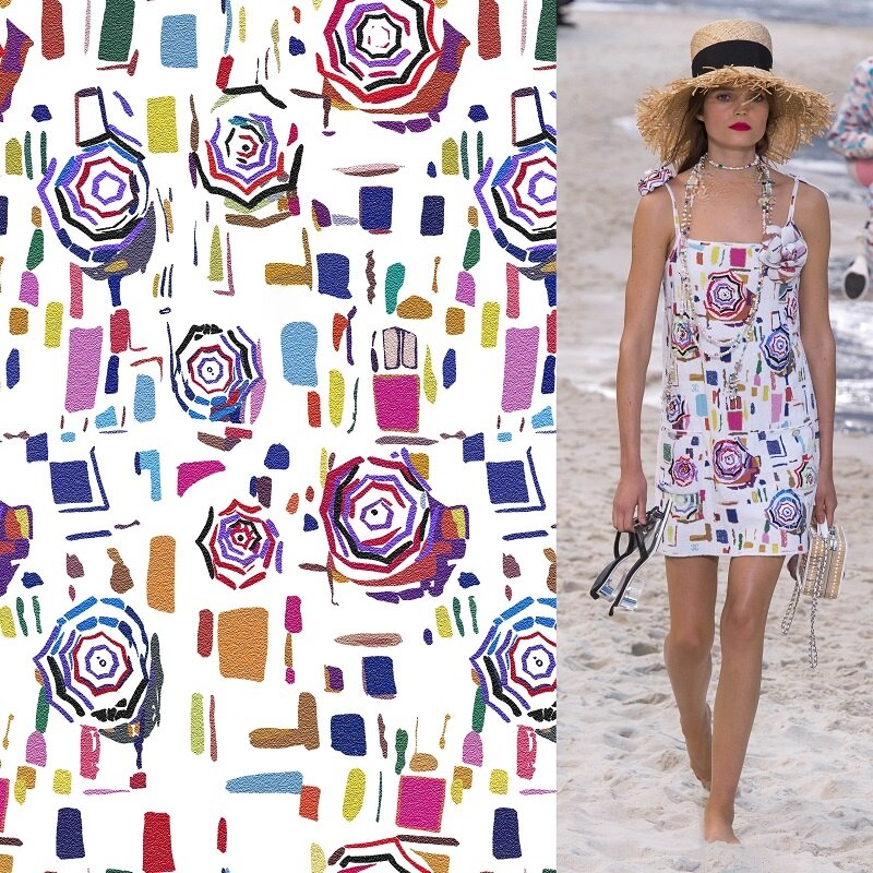 10 styles of the latest brand fabrics imitation silk digital printing hats scarves home sewing fabrics: 8 / Length 100cm