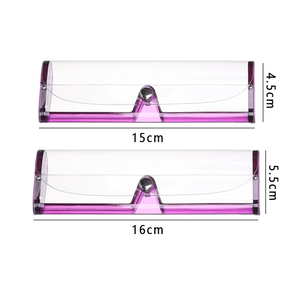 1Pcs Portable Eyewear Dozen Kawaii Pvc Glazen Doos Leuke Meisje Transparante Candy Kleur Bril Houder Brillen case