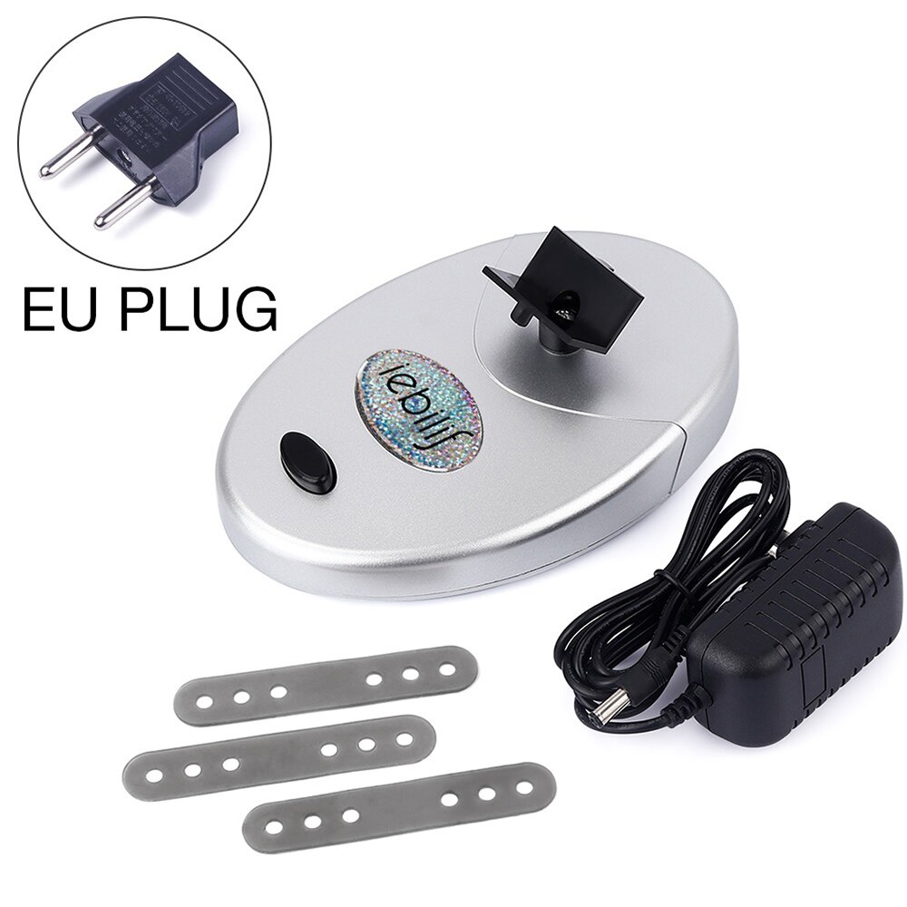 Elektrische Nagellack Shaker Maschine Nagel Gel Polnisch Flasche Schütteln Gerät Tragbare Gel Polieren Mangel Flasche Schütteln Maschine: EU Stecker Silber-