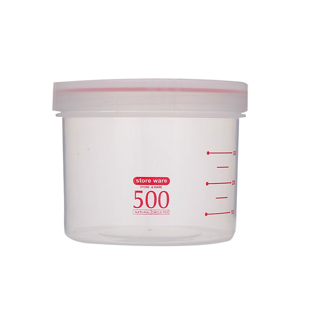 Multigrain Storage Box Hermetically Sealed Plastic Round Spiral Storage Tank Food Storage Containers Refrigerator Storage Bottle: Pink (500ML)