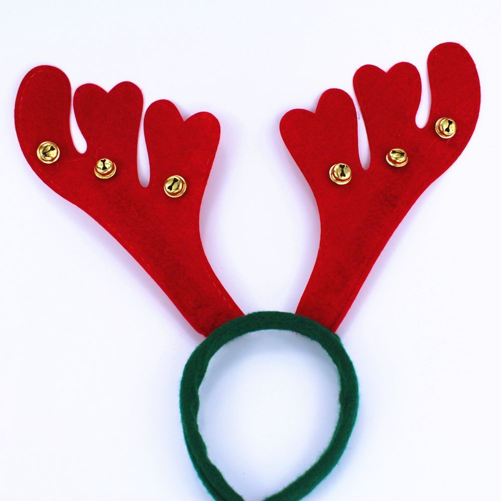 Reindeer Antlers Christmas Fancy Dress Bells Festive Stag Deer Ears Headband: Style1