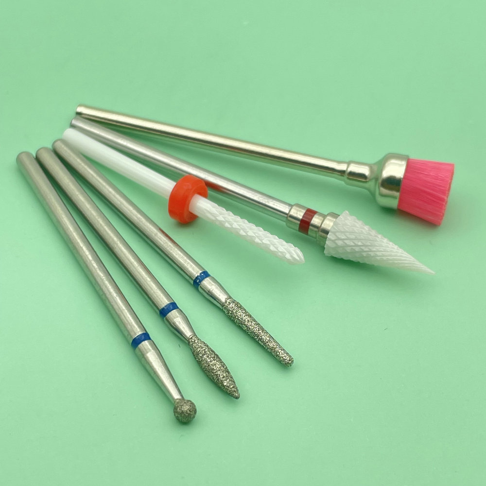 6 uds fresa para manicura diamante cerámica brocas para uñas fresas quitar juego de brocas para uñas Gel máquina herramientas eléctricas para manicura