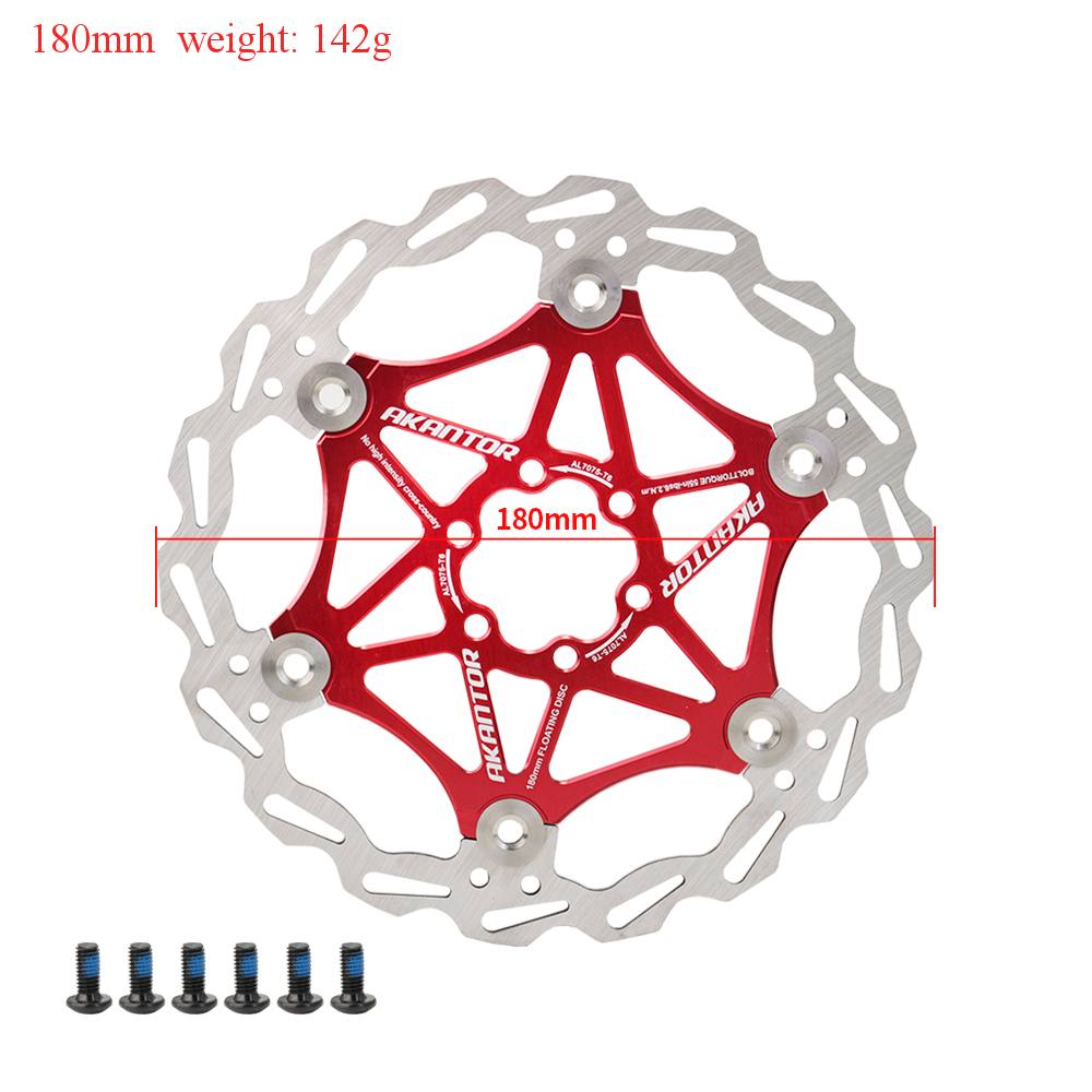 Akantor Mountainbike Disc Floating Pads Brake Rotor Rem 160Mm/180Mm/203Mm Rotor Sterke warmteafvoer Drijvende Rotor: 180MM Red