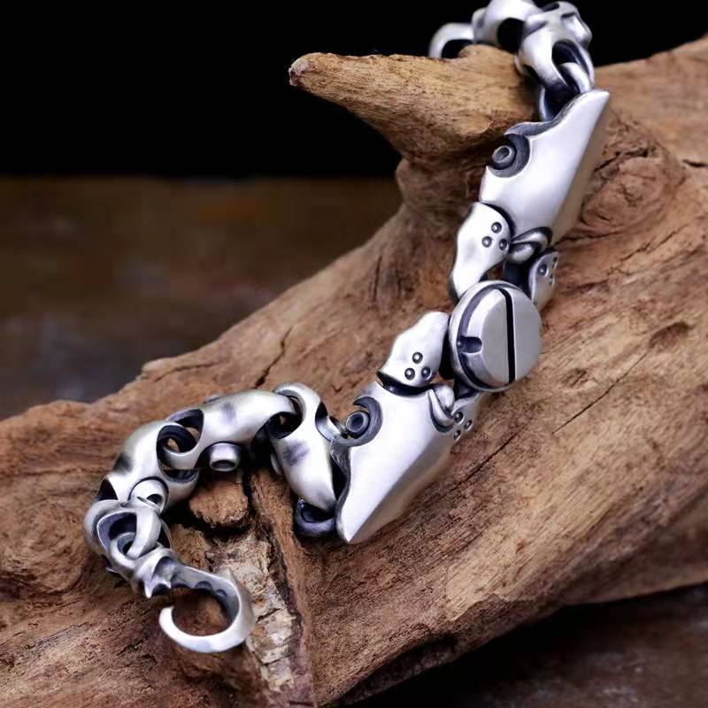 Awangardowy mistrz Mecha król tendencja w modzie linia włosów bransoletka mężczyzna Mecha podwójny krab klip biodro chmiel bransoletka biżuteria akcesoria