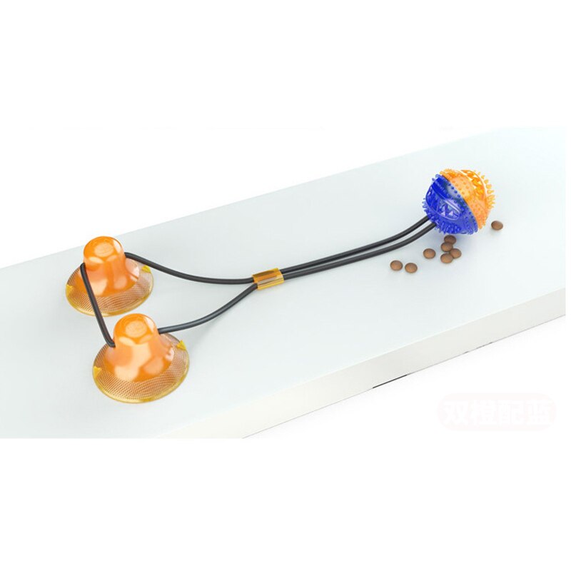 Silicon Pet Dog Toys Suction Cup Tug Dogs Chewing Push Ball Toy Pet Tooth Cleaning Dog Toothbrush for Puppy large Dog Biting Toy: D-2