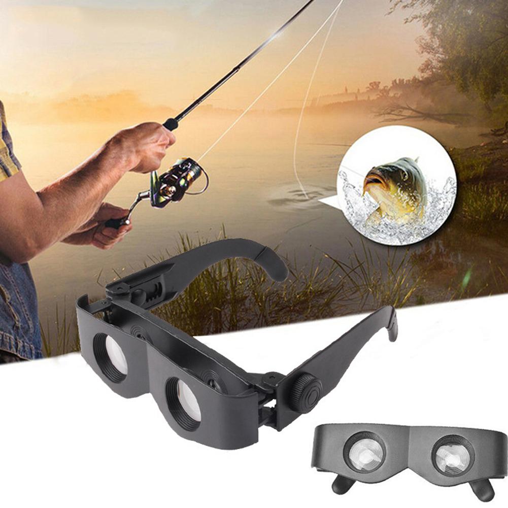 Gafas telescópicas de pesca con marco de ABS, binoculares portátiles de lupa para exteriores, accesorios de aparejos de pesca, color negro