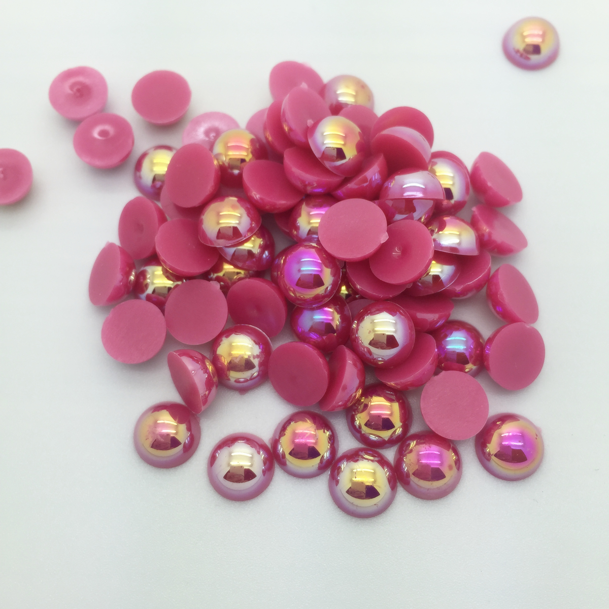 4mm/400pcs DIY Half Round Pearl Bead Flat Back Scrapbook For Craft Pick Colors: 12