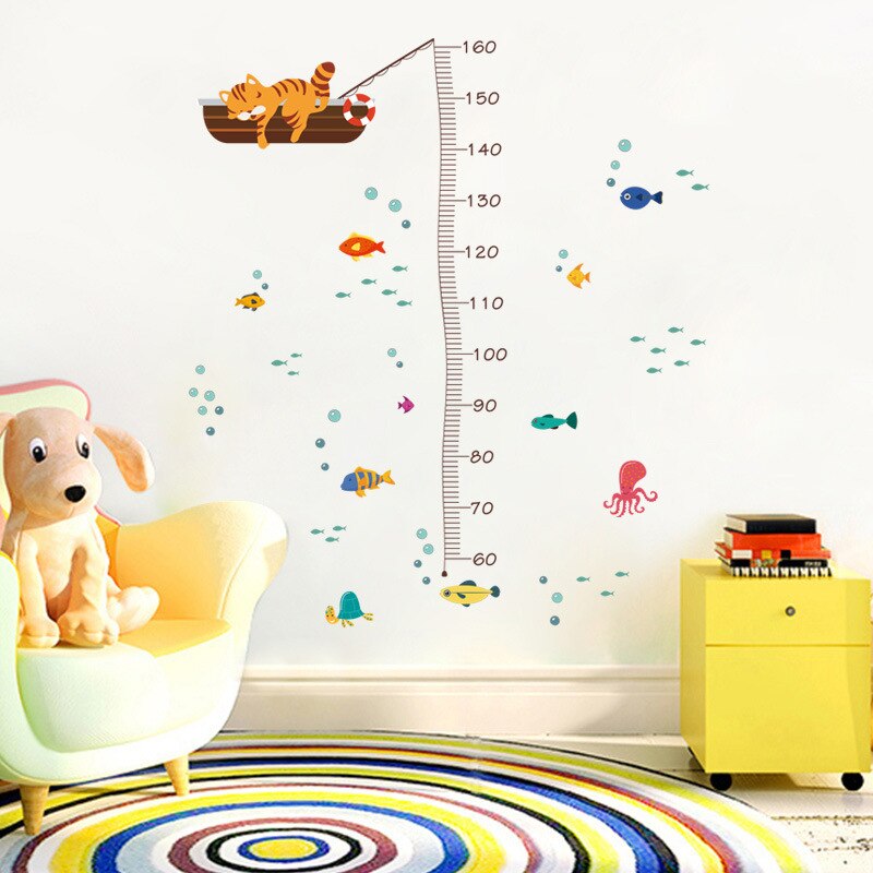 Mooie Cartoon Patroon Baby Kind Groei Hoogte Meting Grafiek Muursticker Art Decals Voor Huishoudelijke Decoraties