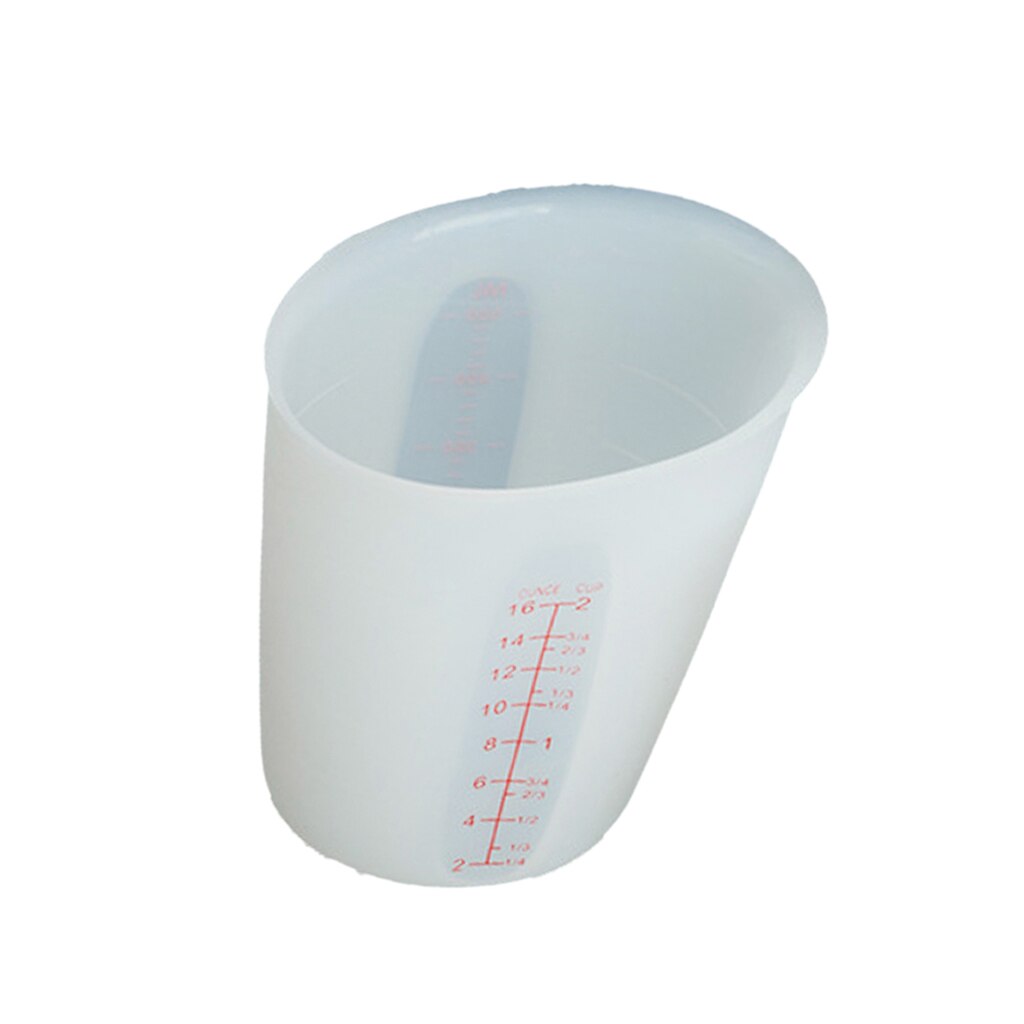 Silicone Lab Test Measurement Measuring Graduated Beaker Cup Mug 250ml/500ml: White 500ml