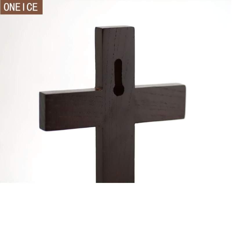 Kerk relikwieën cross Massief houten Jezus Christus decoratieve ornamenten Dual-gebruik afneembare muur opknoping 23cm kruis