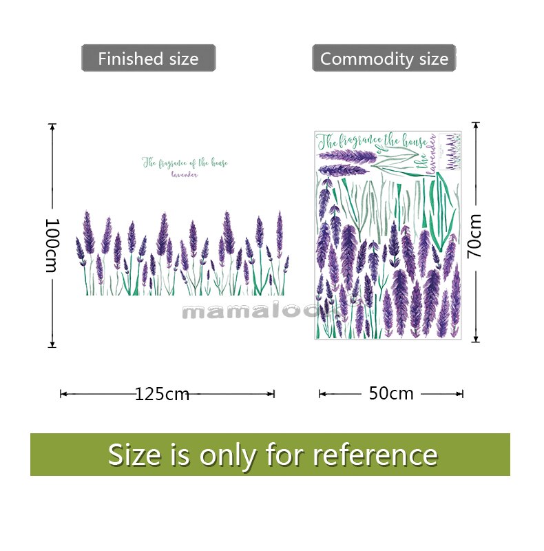 Mor lavanta duvar sticker oturma odası arka plan ev dekorasyon sanat çıkartmaları romantik çiçek çıkartmalar Kick hattı duvar: Default Title