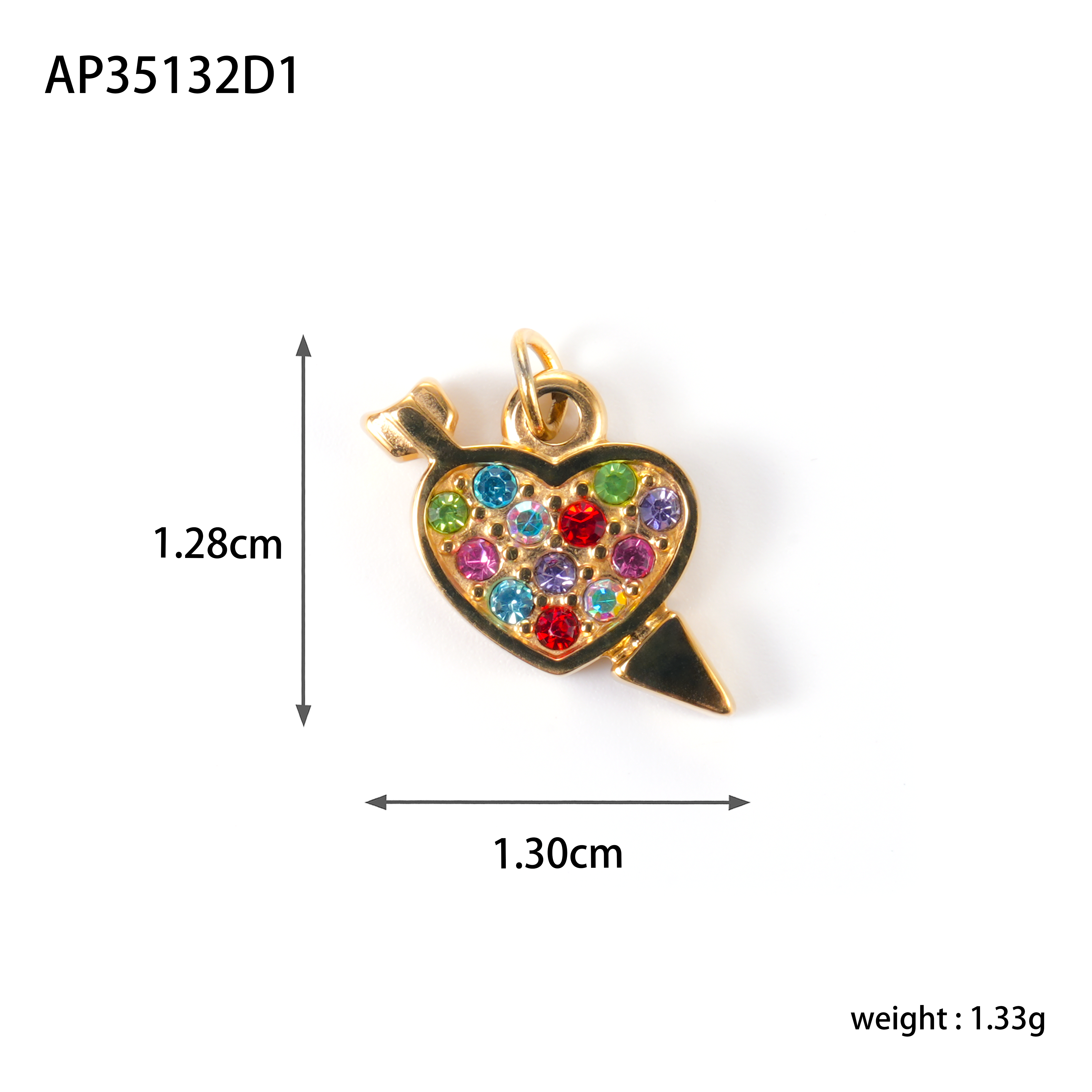 CARLIDANA-Breloques en acier inoxydable plaqué or, pendentif coeur rouge, goutte d'huile, déclaration de connaissance chaude, bijoux à bricoler soi-même pour la Saint-Valentin: MARRON