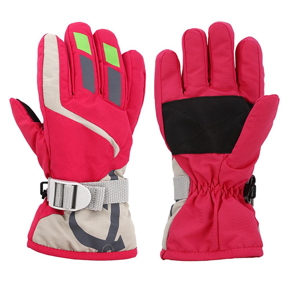 Winter Non-slip Ski GlovesWaterproof Warm Unisex Hockey Gloves Outdoor Sport Mountain Skiing Snowboard Gloves Kid Children: rose gloves
