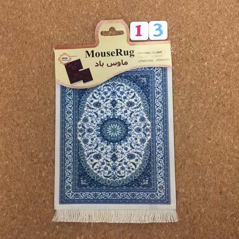 Mini alfombra persa Mairuige, alfombrilla de ratón de estilo Retro, alfombrilla de ratón con de taza, Fring con alfombrilla de ratón, decoración de mesa de hogar y oficina, artesanía: 13