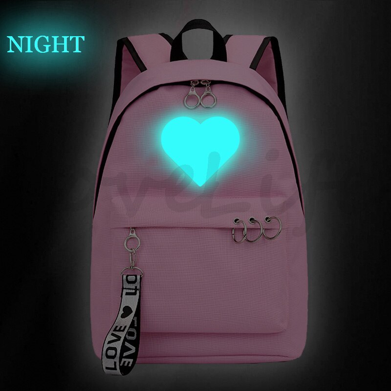 Likee live Luminous backpack Mochila Boys Girls Bookbags Children School Bags Teens back to school Black Pink Travel bags: 1