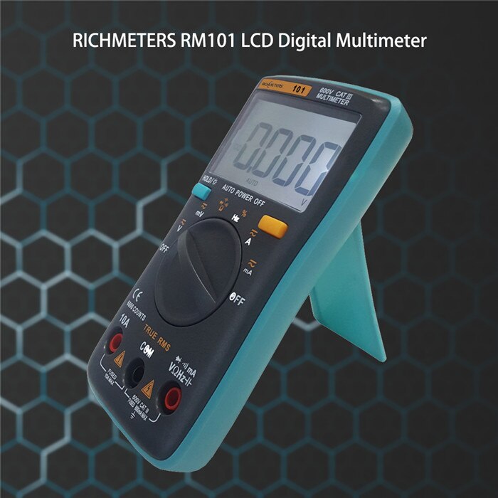Richmeters digitalt multimeter 6000 tæller ægte rms automatisk vekselstrøms- / jævnspænding temperaturmåler meter flashlys baggrundslys: Rød