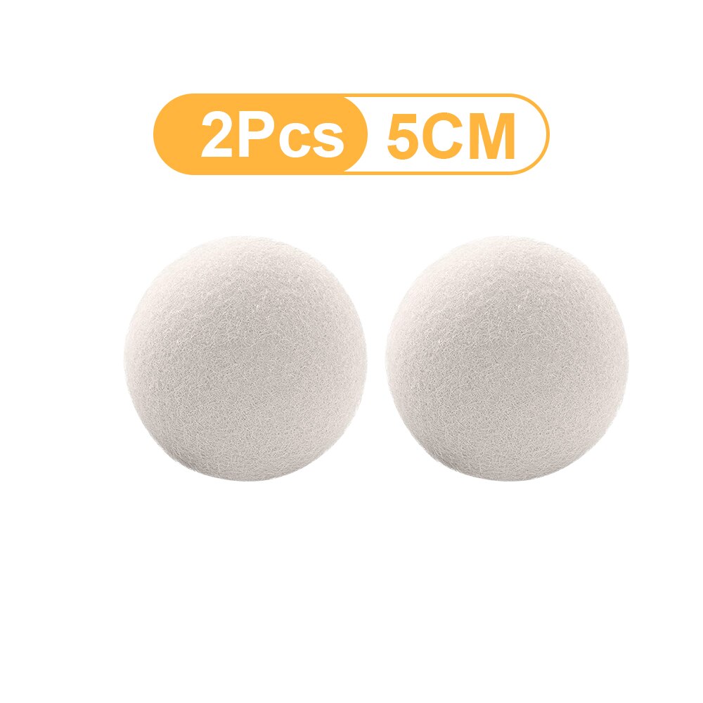 Herbruikbare Wol Droger Ballen Natuurlijke Stof Wasserij Bal 3/4/5Cm Thuis Wassen Ballen Wasmachine Accessoires wasdroger Tool: 2 Pcs 5cm