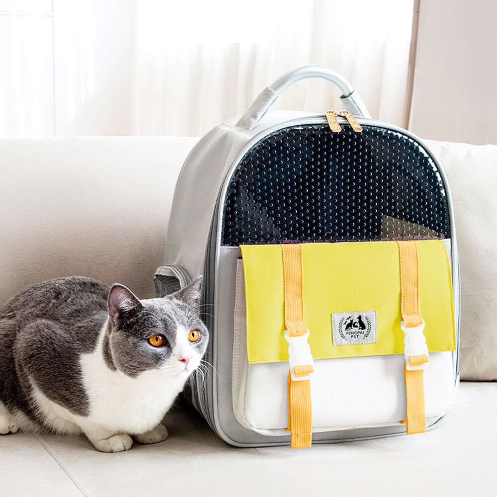 Cat Bag Foldable Cat Backpack Cat Bag Breathable Pet Backpack Out Portable Pet Bag Cat Travel Backpack: D