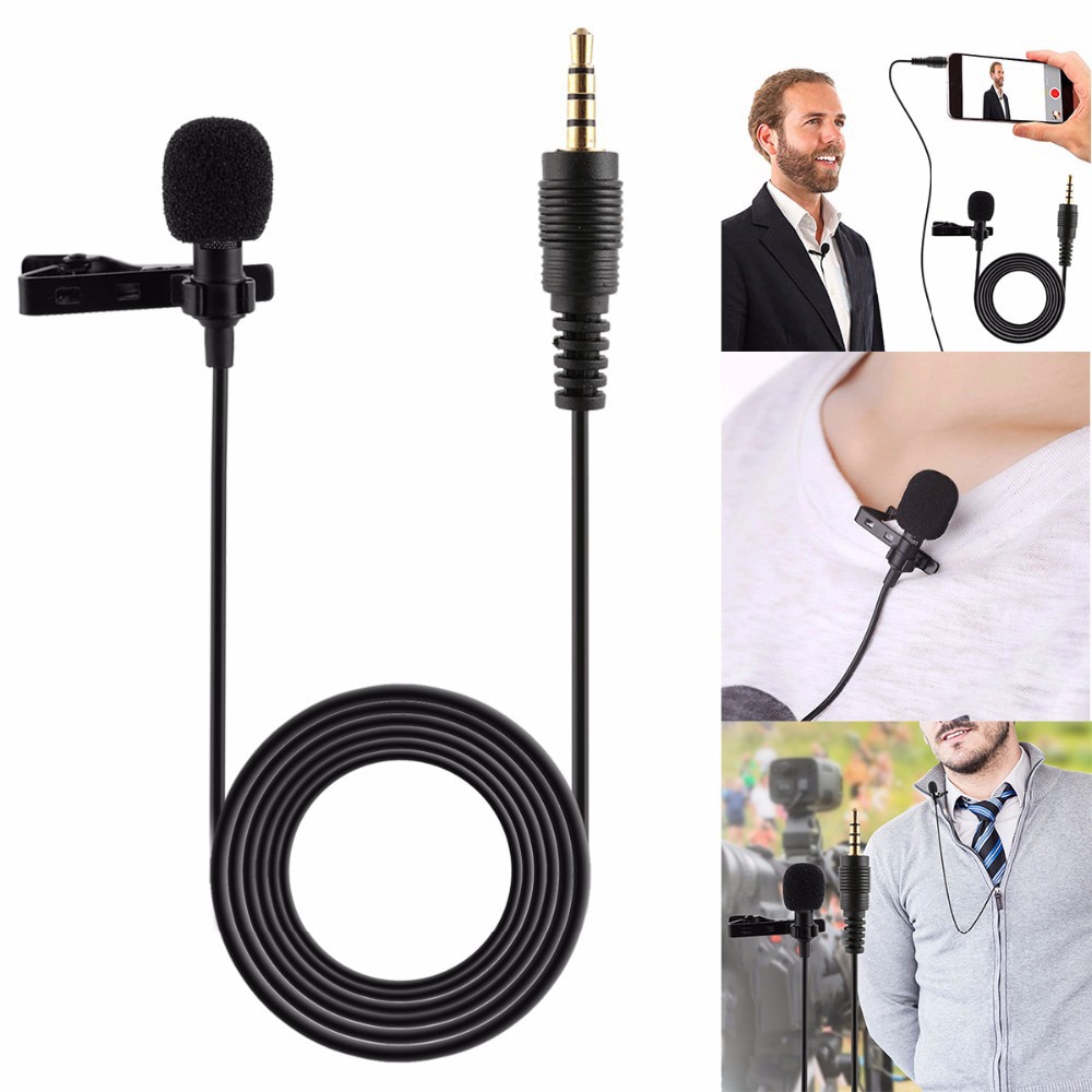 Portatile di Qualità Professionale Lavalier Microfono del Mic 3.5 millimetri Martinetti Omnidirezionale Clip-on Microfono per la Registrazione di Video In Diretta