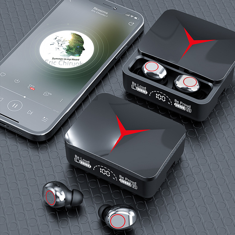 TWS M90pro auricolare da gioco compatibile con Bluetooth senza fili cuffie sportive 5.3 con microfono scatola di ricarica auricolari musicali Stereo