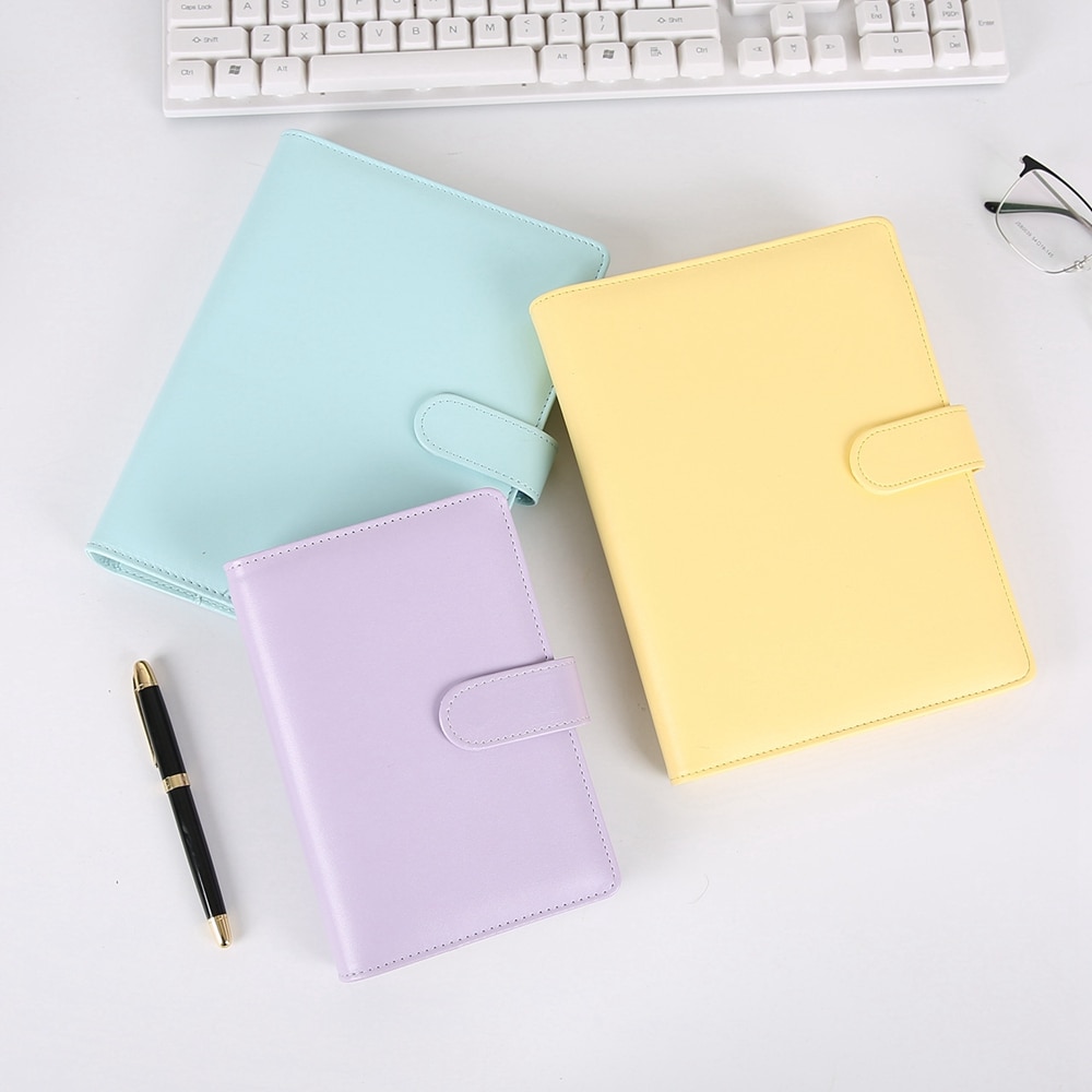 Pu Leather-proof A5 A6 Notebook Diary Schedule Schedule Diary Journal Binder Cute School Supplies Macaron Notebook Notebook