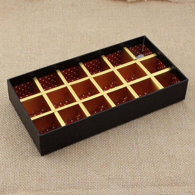 6 stk 18 gitter håndlavet tomme chokolade emballage æsker pap gylden slik emballage display bryllup fest papir container æske
