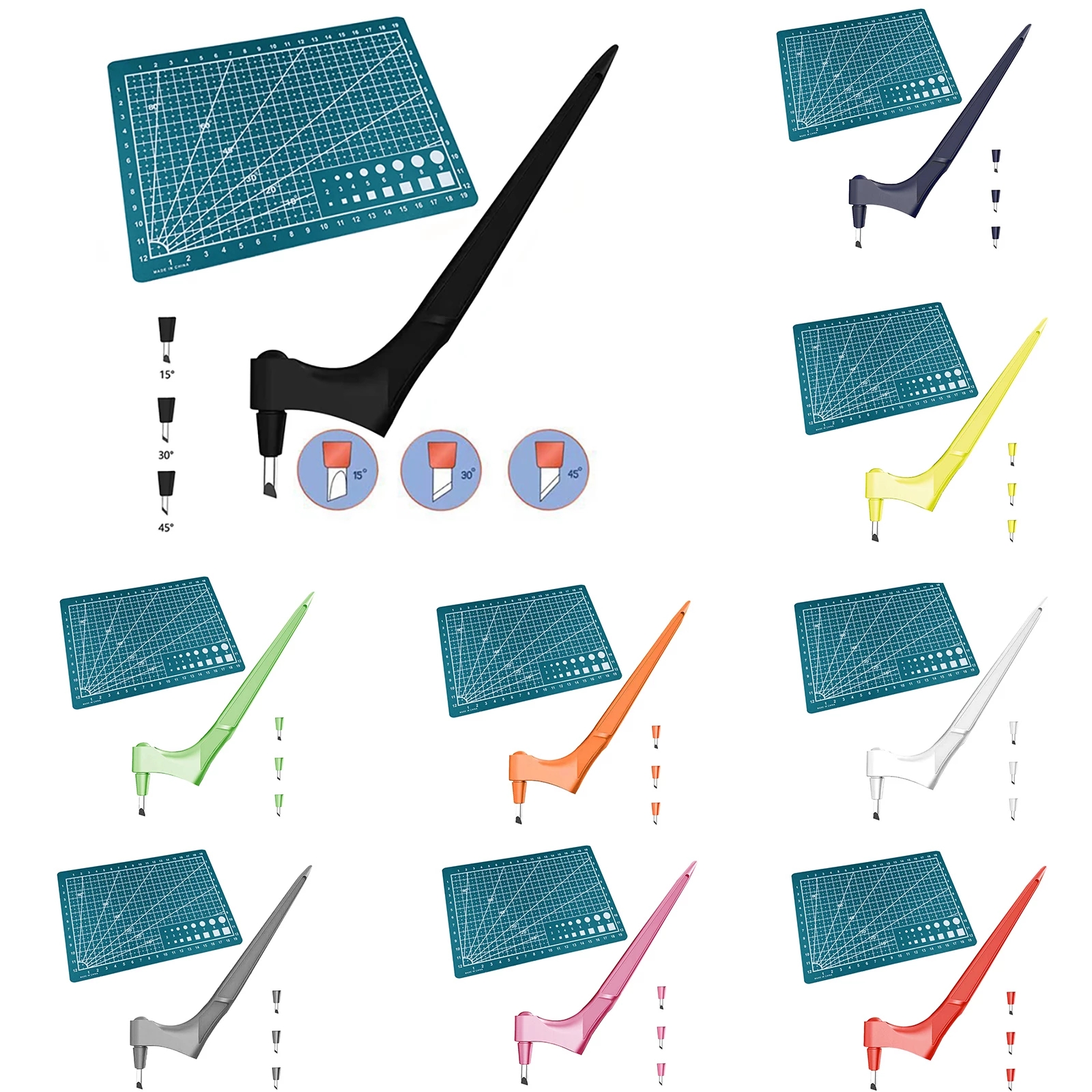 360 Degree Rotating Blade Craft Knife Craft Cutting Tool DIY Art Cutting Carving Crafting Cutter with 3pcs Blades Cutting Pen