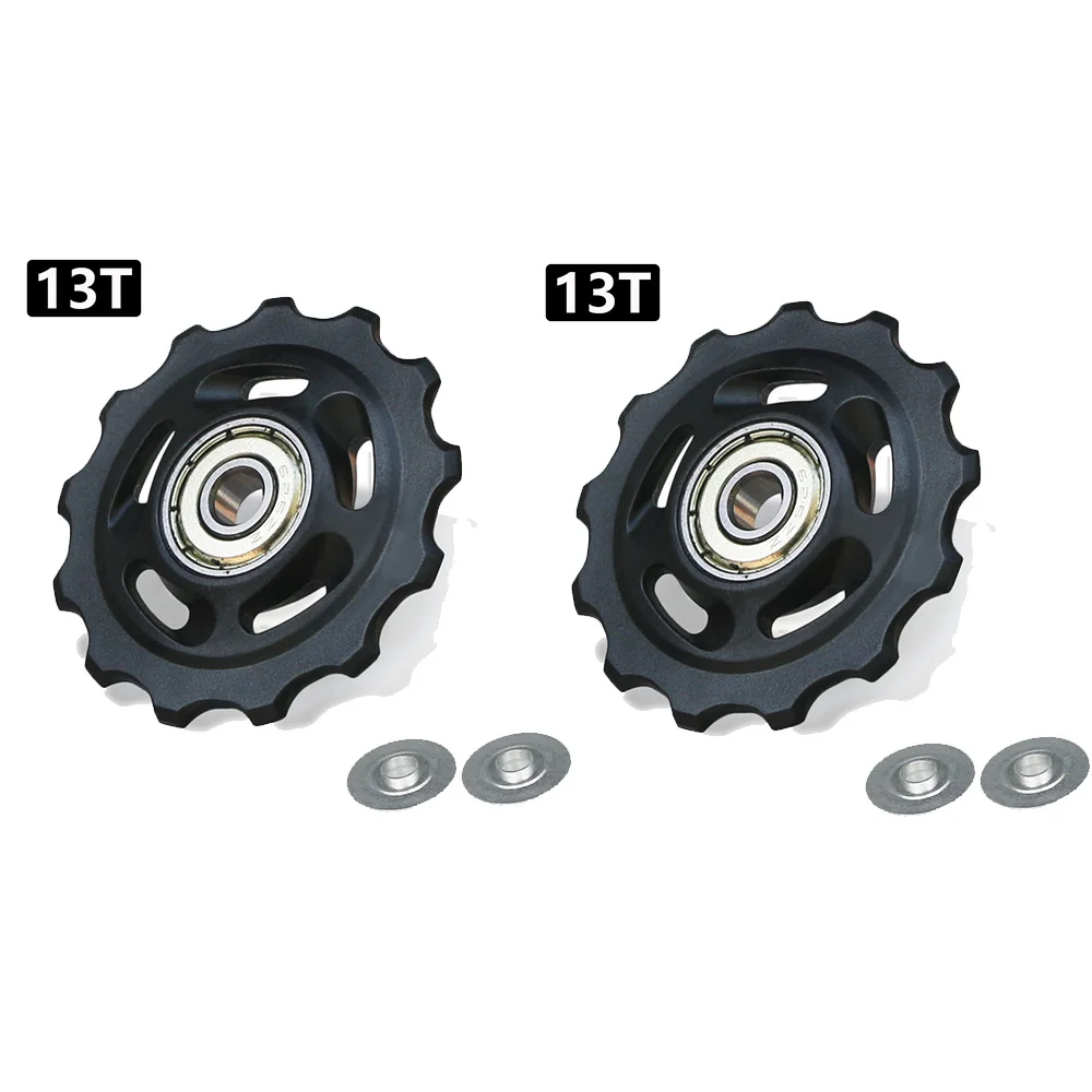 11T 12T 13T 14T Bearing MTB Bicycle Rear Guide Wheel Road Bike Jockey Rear Derailleur Pulley Roller for Shimano Sram Repair Kit: green