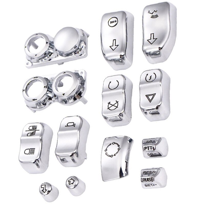 13PCS Motorcycle Chrome Hand Control Switch Housing Caps for Electra Street Glide