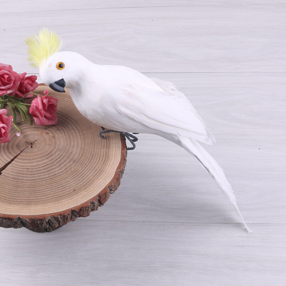 Perroquet décoratif de jardin | Simulation de jardin, perroquet à émulation pour spectacle de fenêtre, jardinage oiseau artisanat de jardin, décoration: WHITE / 25cm