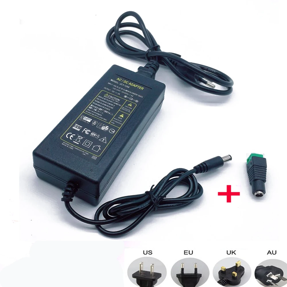 12V 5A 5 Ampere 60W DC EU/US UK AU Netzteil ADAPTER Transformator LED-Streifenlicht