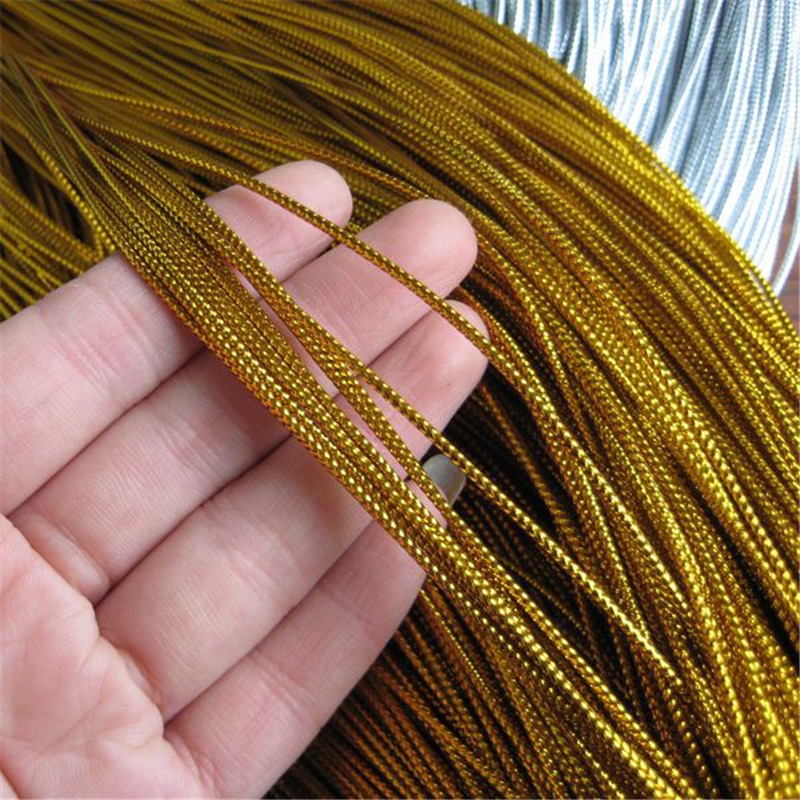 1.5/2/3mm Rope Gold Silver Line Thread Cord Macrame Cord Nylon String Rope Decoration Rope Bracelet Making Clothing Decor