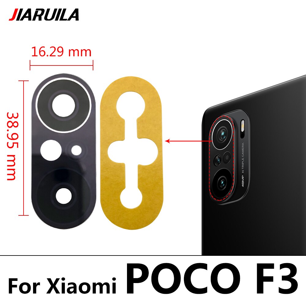 5pcs/lot Original Glass Lens For Xiaomi Pocophone F1 Back Camera Glass Lens For F2 Pro Poco F3 Poco X3 Pro Poco M3 atacado: Poco F3