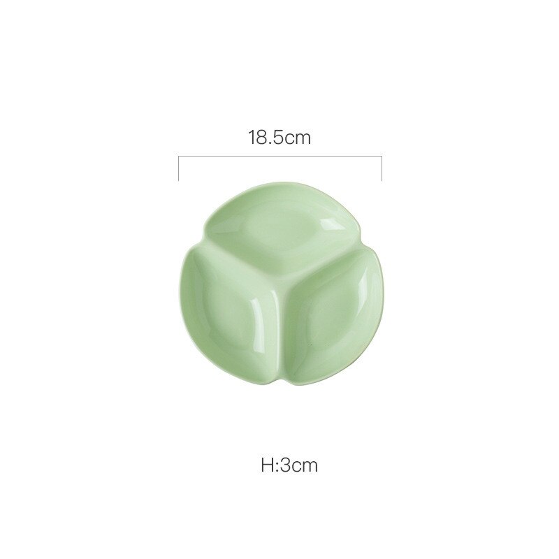 Ceramic tableware divided plate dinner plates dinner plates Cute dinner plate plate dishes cute plate ceramic plates: Green / 10 inch