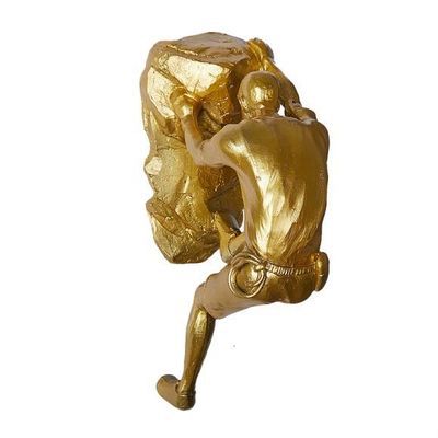 Wall Decoration Nordic Style Retro Man Climbing Wall Background Wall Decorations Hanging Statue Living Room Background: Gold E