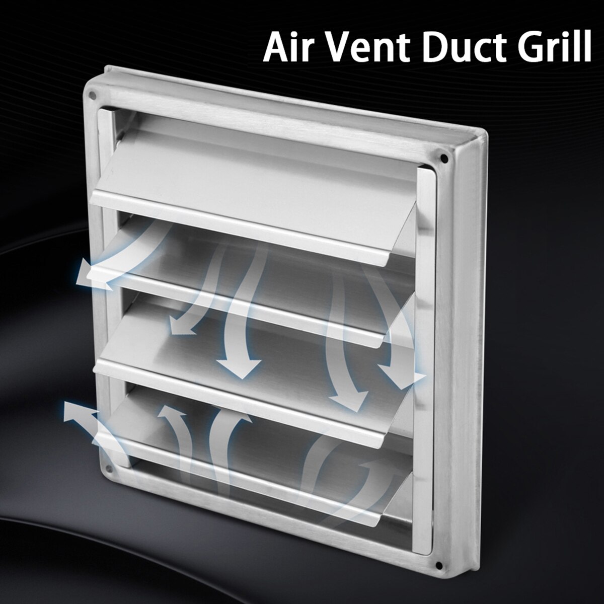 100mm Air Vent Duct Grill Stainless Steel Wall Air Vent Square Tumble Dryer Extractor Fan Outlet