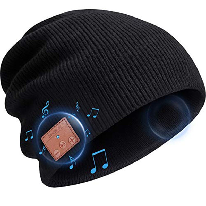Neutrale Beanie Bluetooth Headset, Draadloze V 5.0 Gebreide Warme Muziek Bluetooth Hoed Met Ingebouwde Hd Stereo Speaker