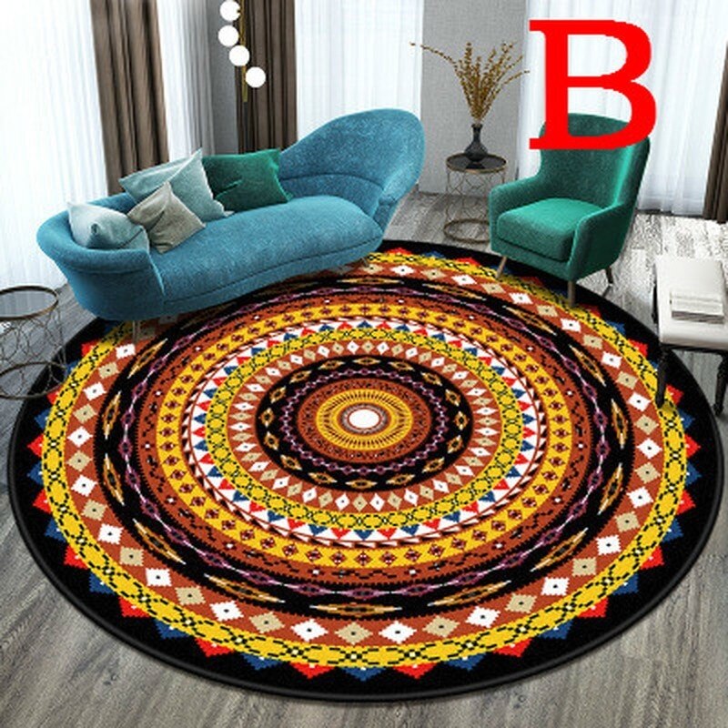 60cm runde tepper til stue soveromstepper og tepper klassisk blomsterdekor gulvmatte studere salongbord tepper: B