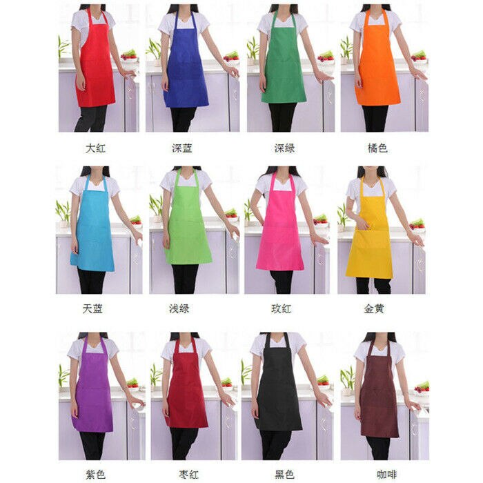 Delantal con pechera ajustable para hombre y mujer, vestido de Chef para restaurante, cocina clásica con bolsillos, artesanía de carnicero para hornear, cocina, barbacoa