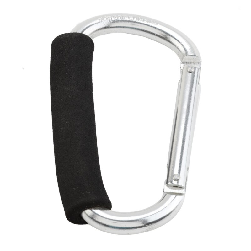 Mosquetón grande de aleación de aluminio en forma de D, mango suave de liberación rápida, gancho de hebilla para acampar al aire libre, Clip para llavero, 1 ud.: Plata