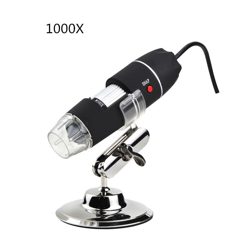 400X-1000X USB Microscope Coms Sensor TV/AV Interface Digital Microscope for Electronics With 8 LEDs Bracket: U1000XST1