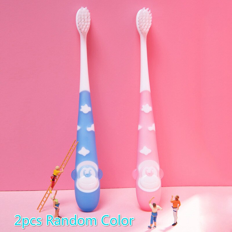 4 pièces/ensemble enfants brosse à dents dessin animé motif dents brosses de nettoyage poils doux enfants mignon dents brossage brosse à dents 1-12Y: 2pcs  Random Color